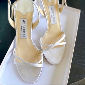 Jimmy Choo Satin Silk White Heel